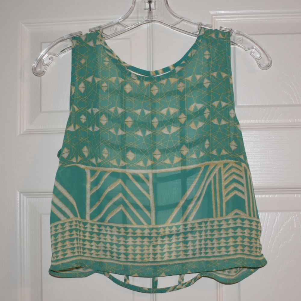 Forever 21 Green Sheer Tank Top